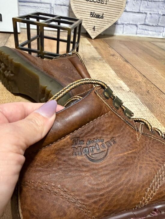 Dr. Martens VTG Grizzly Brown Leather Boots Made England Mens US 5 8287 AW 004 main image 11